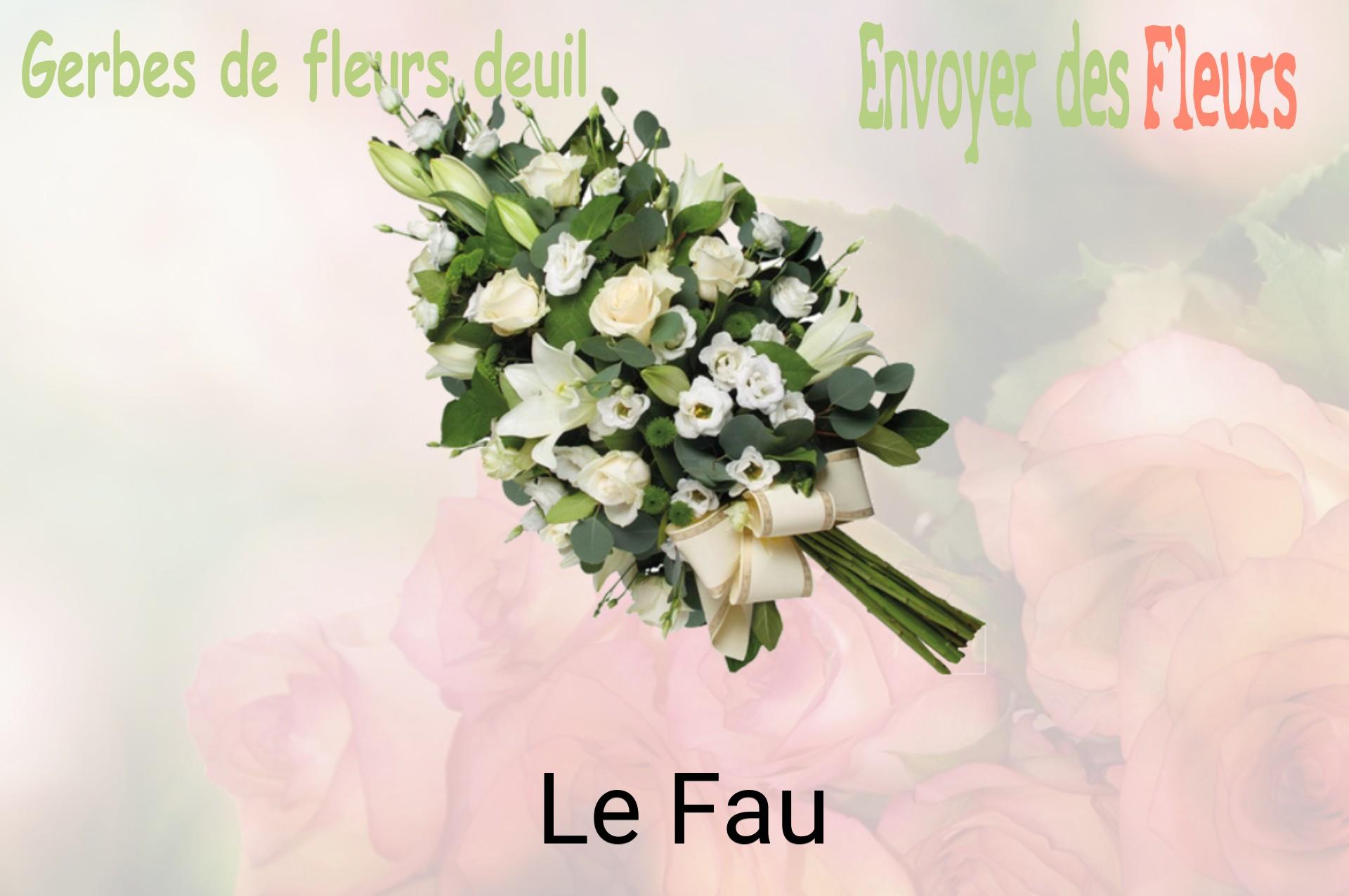 Gerbe de fleurs de deuil livrée à Le Fau